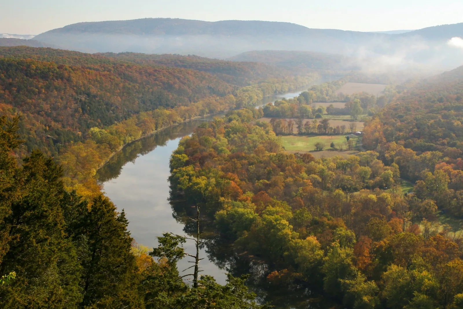 River winding through an autumn valley